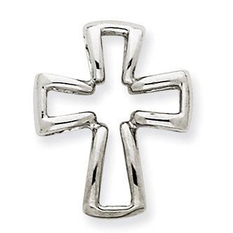 14k White Gold Cross Pendant