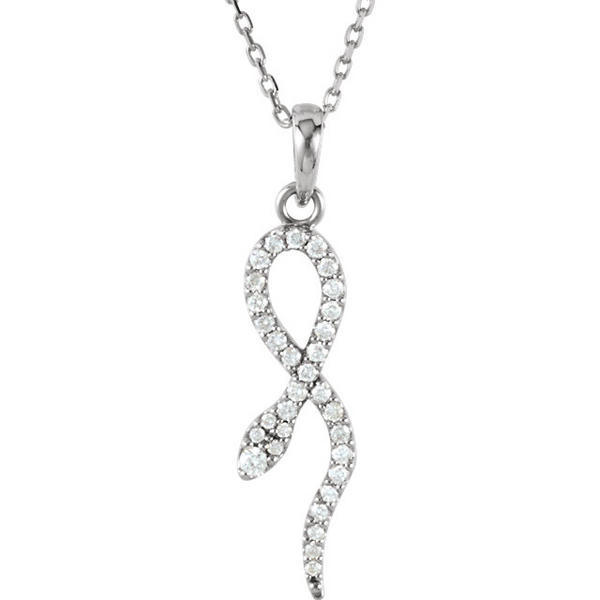 14K Gold Diamond Snake Pendant