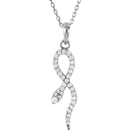14K Gold Diamond Snake Pendant
