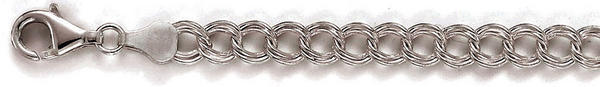 Sterling Silver Charm Bracelet 6.5 MM Thick