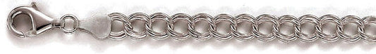Sterling Silver Charm Bracelet 6.5 MM Thick