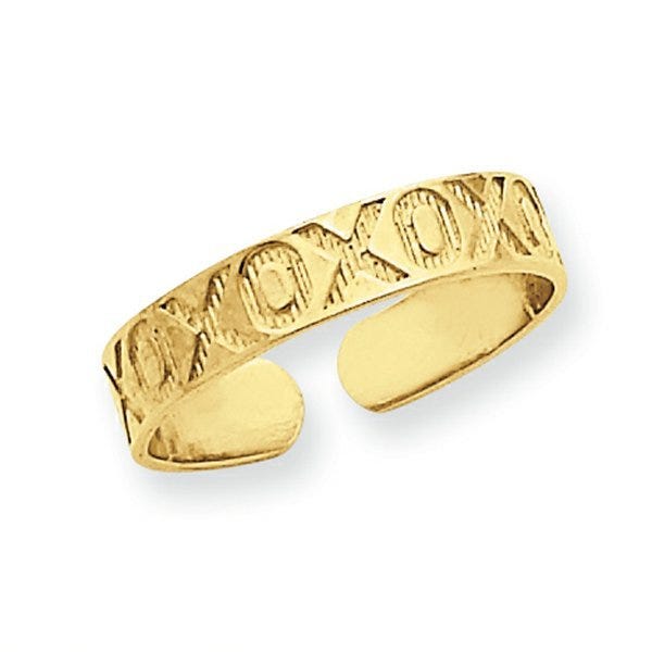 14k Yellow Gold XOXO Toe Ring