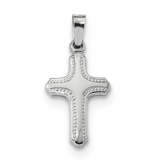 14k White Gold Polished Fancy Cross Pendant