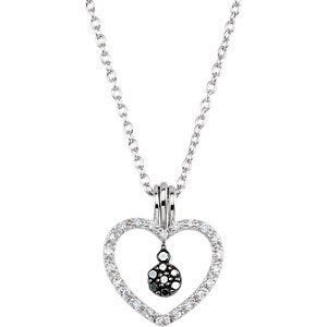 Black and White Diamond Heart