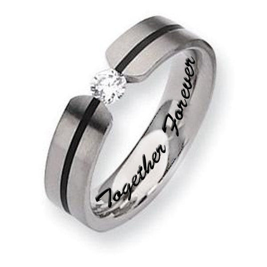 Men's Titanium 6mm 0.33ct. Diamond Satin Promise Ring