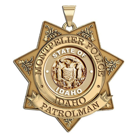 Personalized Idaho Patrolman Badge w/ Rank and State