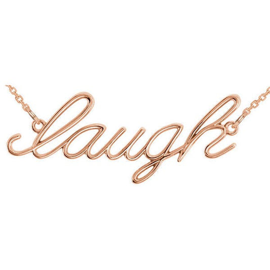 14K Gold "Laugh" necklace
