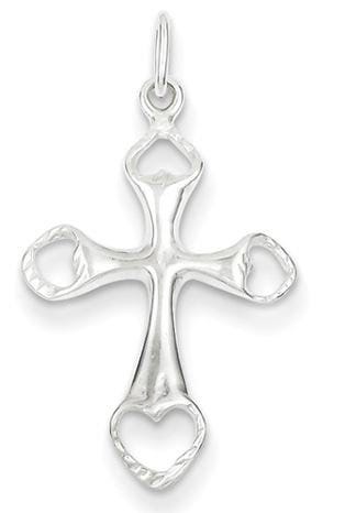 Sterling Silver Polished Cross Charm