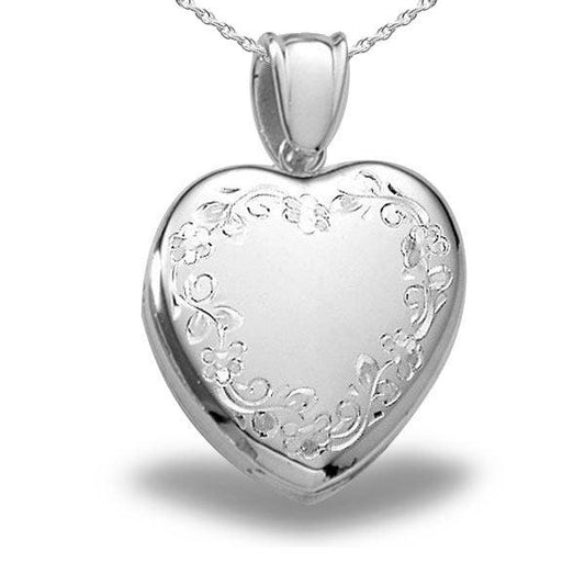 Sterling Silver "Premium Weight" Heart Locket - 1 inch x 1 inch in Sterling Silver