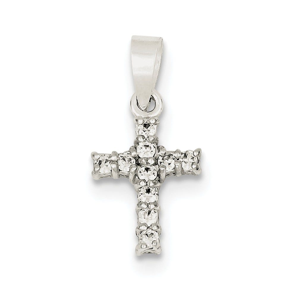 Sterling Silver CZ Cross Pendant