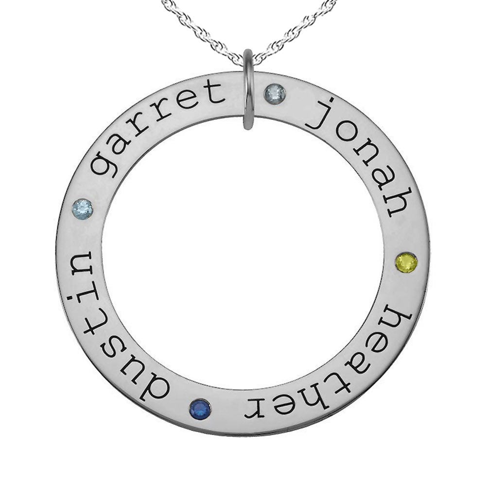 Personalized Four Birthstones Disc
