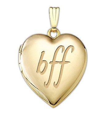 14k Gold Filled BFF Heart Photo Locket