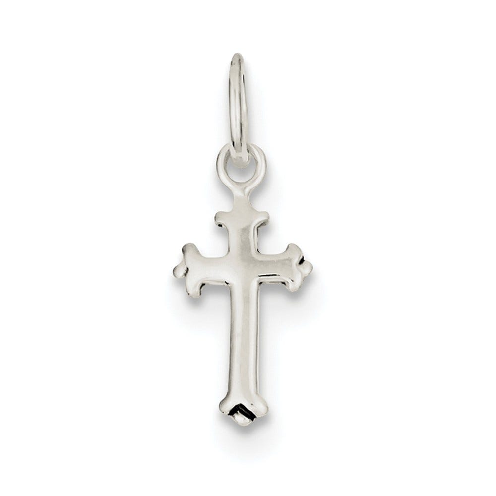 Sterling Silver Fleur De Lis Cross Charm