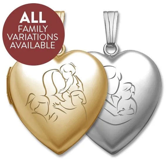 Build Your Own Gold 2-Picture Mom Heart Locket