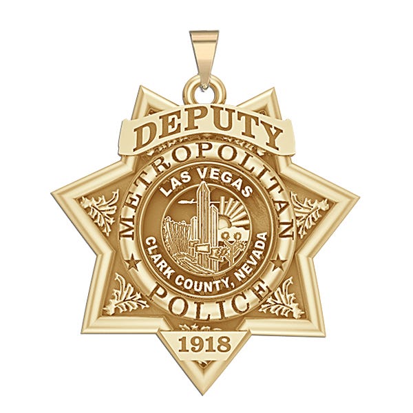 Personalized Las Vegas Nevada Metro Police Badge with your Rank and Number