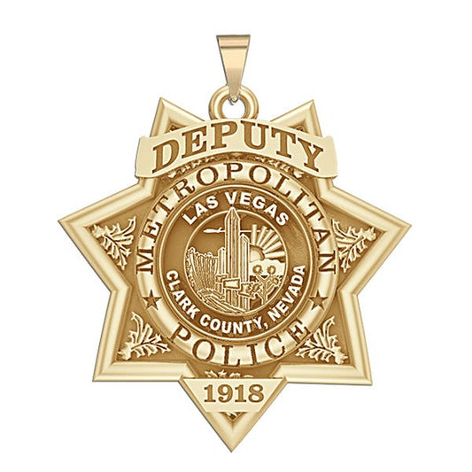 Personalized Las Vegas Nevada Metro Police Badge with your Rank and Number