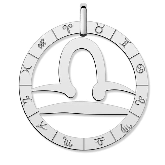 Cutout Round Libra Symbol Charm or Pendant