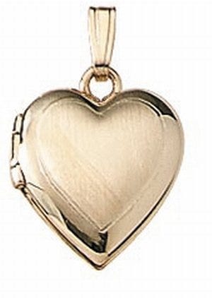 Solid 14k Yellow Gold Small Heart Photo Locket