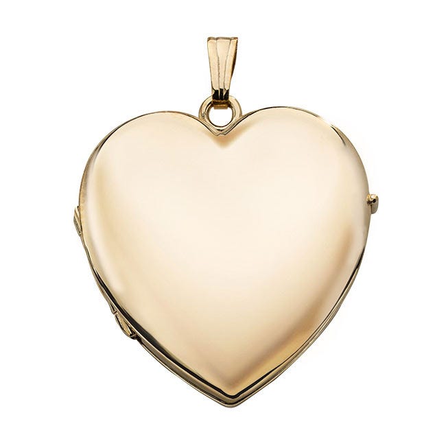 Solid 14K Yellow Gold Heart Four Photo Locket