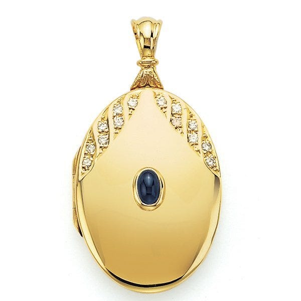 Victor Mayer 18K Gold Diamond Locket With Sapphire - 18K Yellow Gold