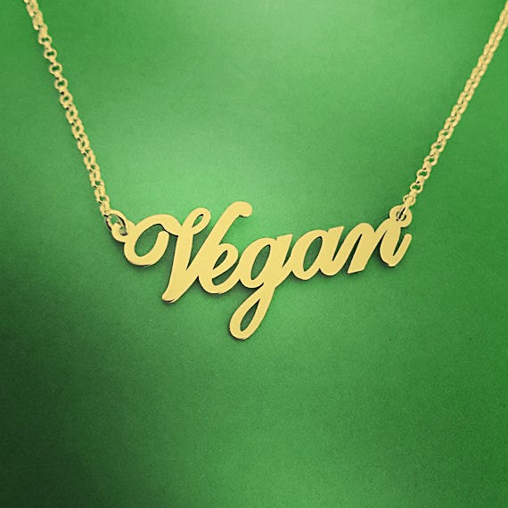 Vegan Necklace with 18 Inch Chain