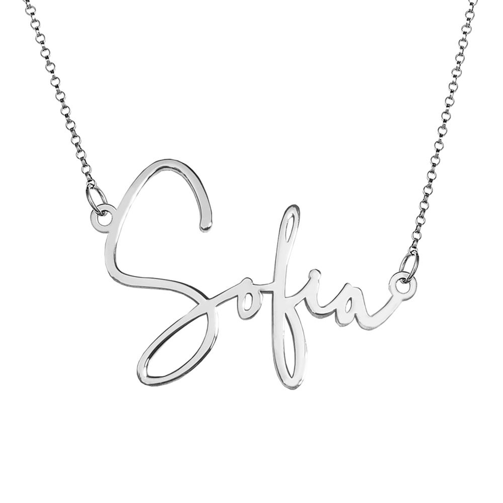 Modern Script Name Necklace with Chain Included