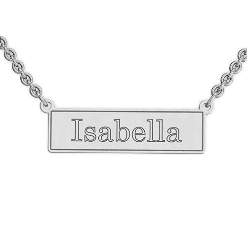 Personalized Name Bar Pendant with Name w/ 16" Chain