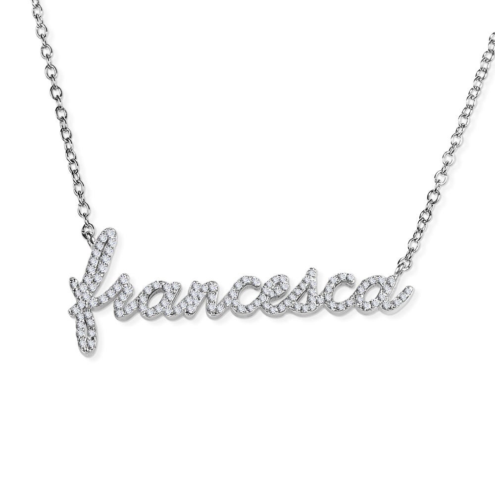 Script Diamond Name Necklace With Elegant Chain Included