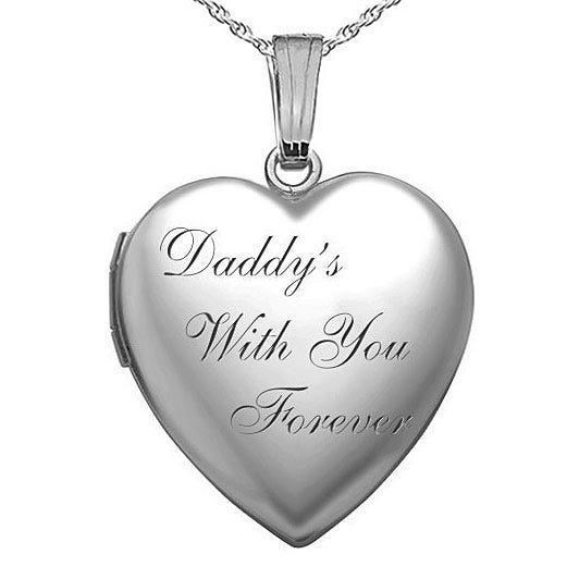 Sterling Silver Daddy's With You Forever Heart Photo Locket