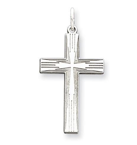 Sterling Silver Laser Designed Cross Pendant