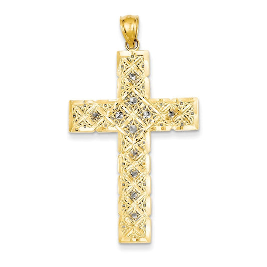 14K w/Rhodium Latin Cross Pendant
