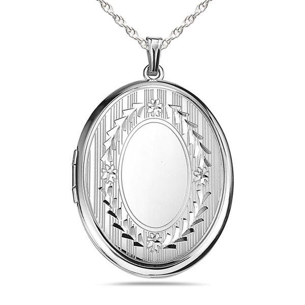 Sterling Silver Large Oval Photo Locket