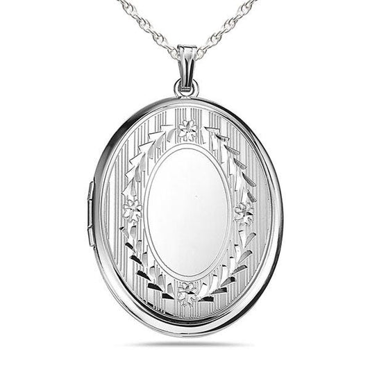 Sterling Silver Large Oval Photo Locket