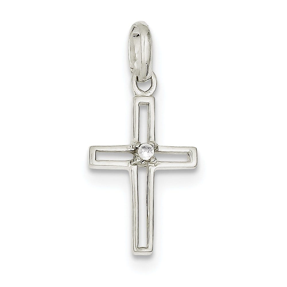 Sterling Silver CZ Cross Pendant