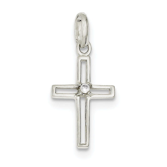 Sterling Silver CZ Cross Pendant