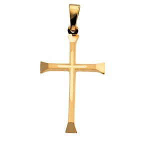 14K YELLOW GOLD CROSS PENDANT W/CROSS IN CENTER