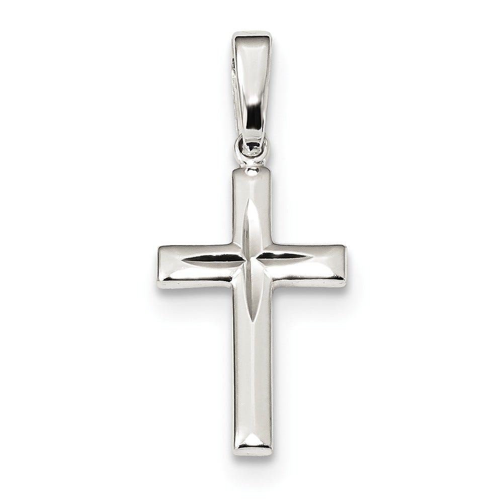 Sterling Silver Polished D/C Cross Pendant