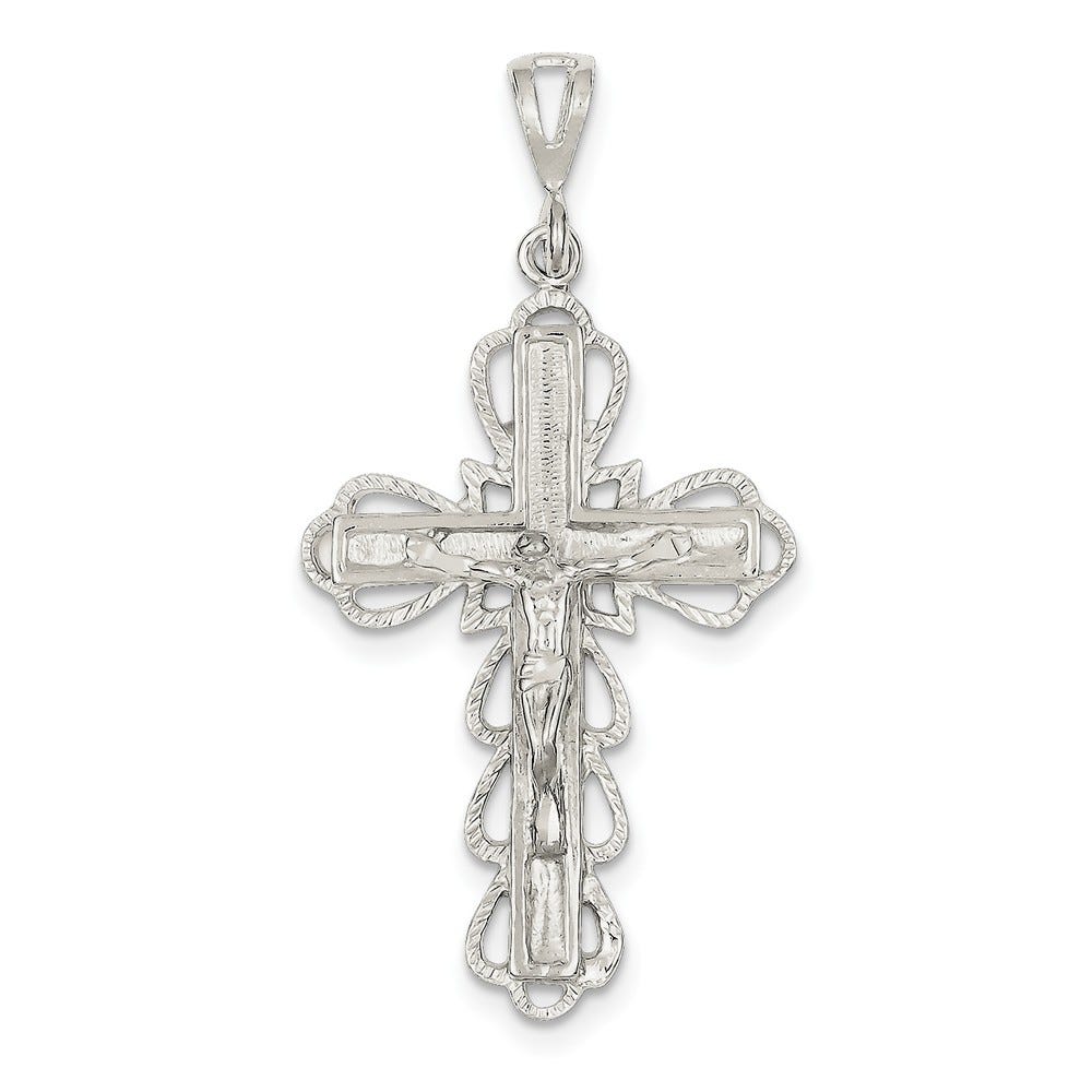 Sterling Silver Diamond-Cut Crucifix Pendant