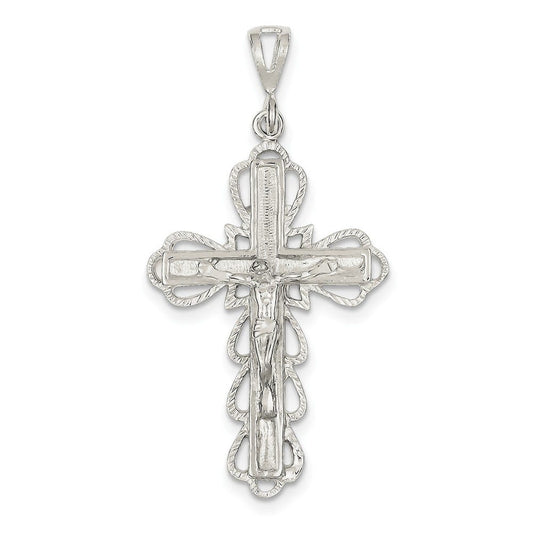 Sterling Silver Diamond-Cut Crucifix Pendant