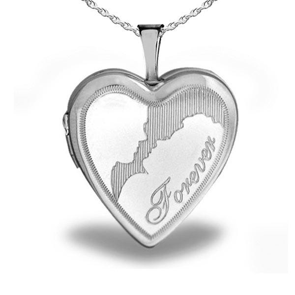 Sterling Silver Heart Forever Photo Locket