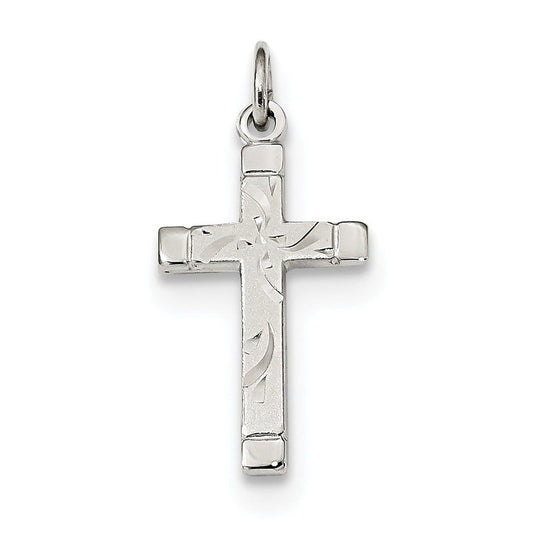 Sterling Silver Polished Satin 7 D/C Cross Pendant