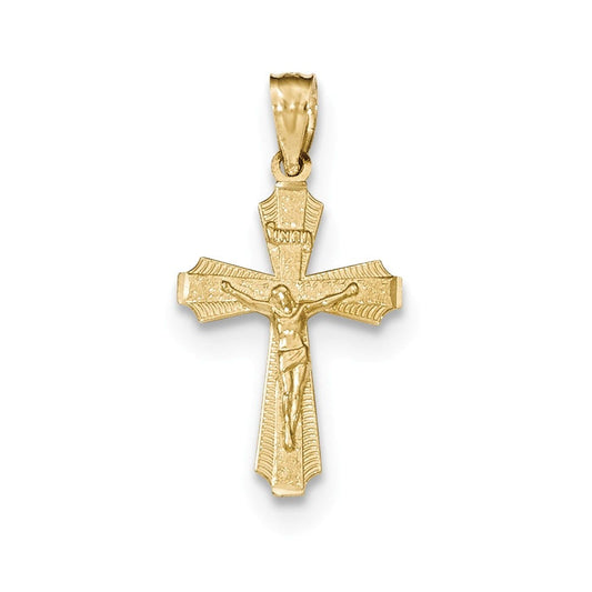 14k Gold Polished Small Passion Crucifix Pendant