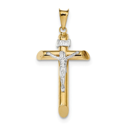 14k Two-Tone Polished Crucifix Pendant