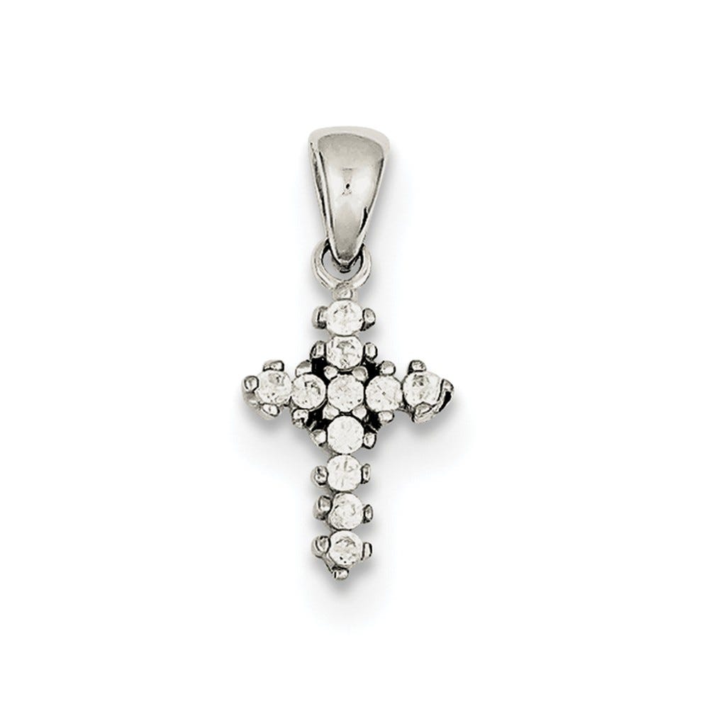 Sterling Silver CZ Cross Pendant