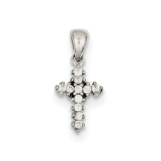 Sterling Silver CZ Cross Pendant