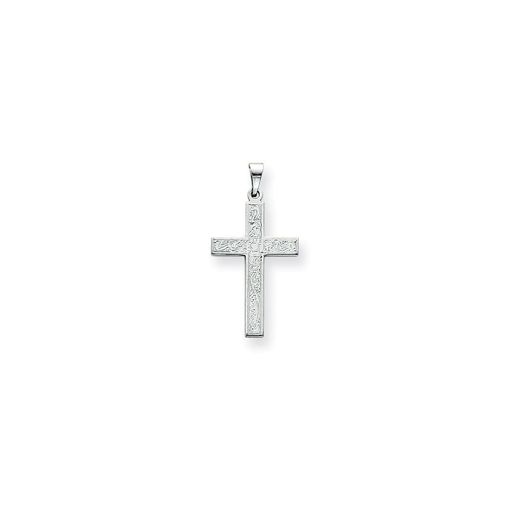 14k White Cross Pendant