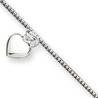 Sterling Silver Heart Anklet