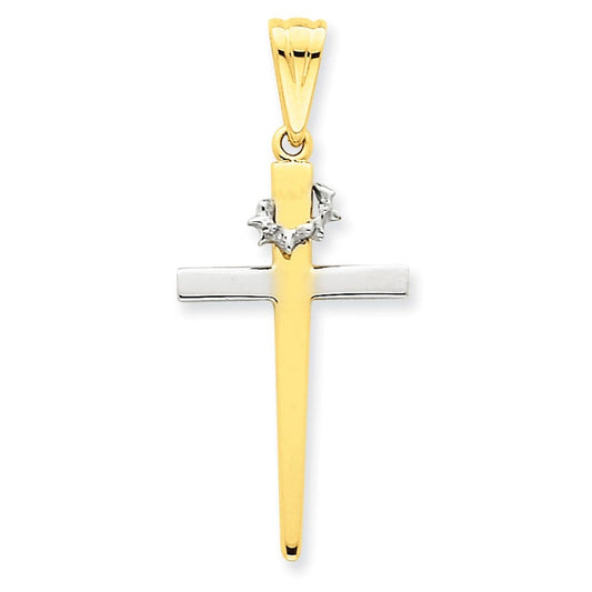 14k Two-tone Cross Pendant