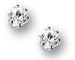 Sterling Silver Children Post Earrings with Cubic Zirconia