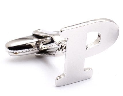 Genuine Sterling Silver Letter "P" Cufflinks
